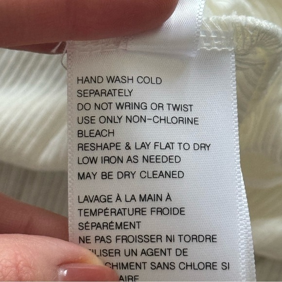 Free‎ People Shimmy Shake Alpine Ivory Long Sleeve Open Back Top Size Medium Wmn - Picture 7 of 10